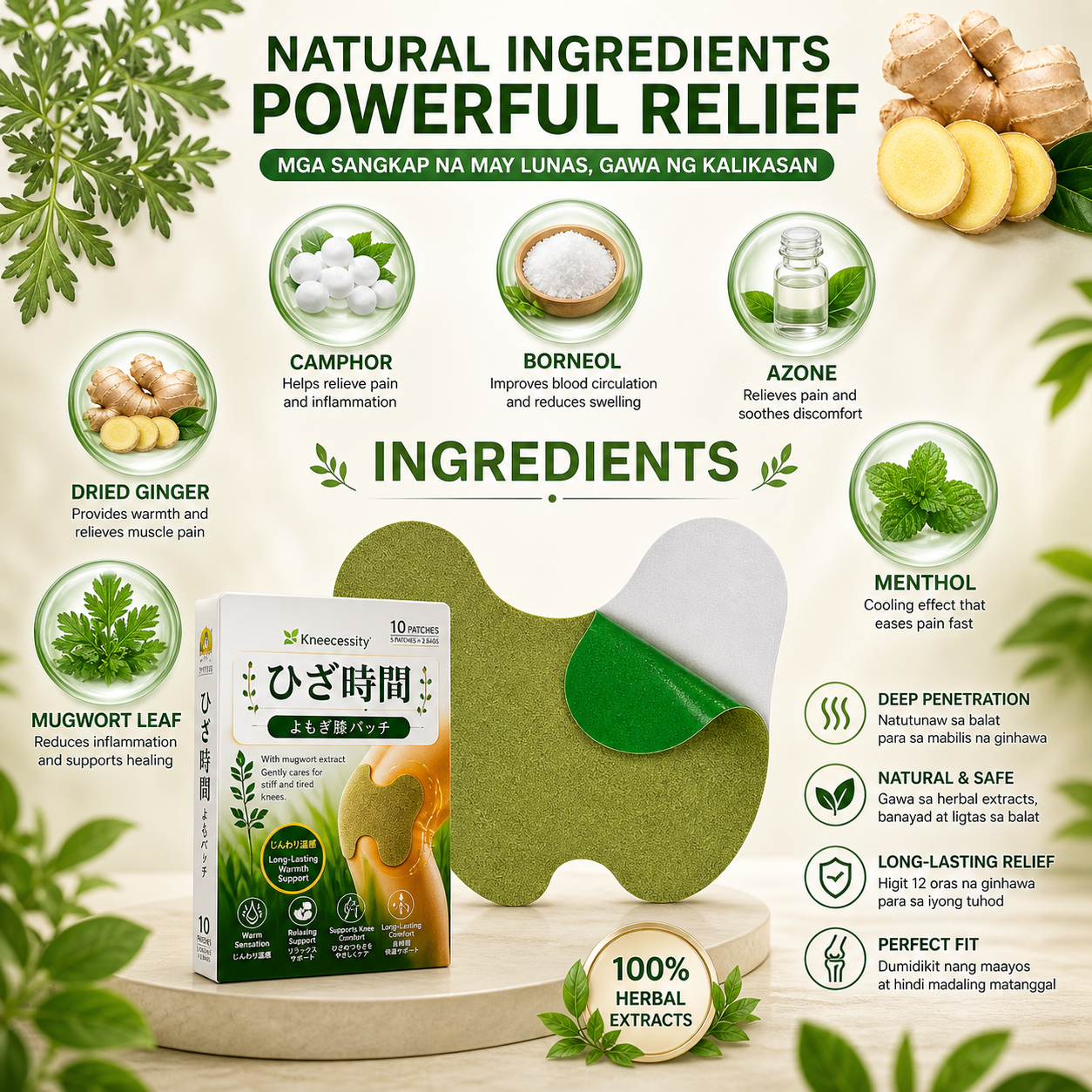Kneecessity Japan Herbal Knee Relief Patch